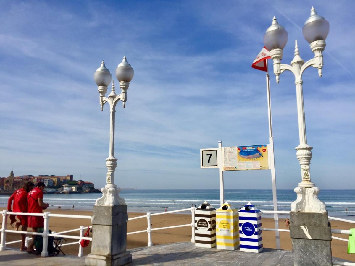 Ferienwohnung Atico Marques Vistas Al Mar - Garaje Opcional Gijón Exterior foto