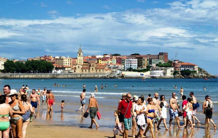 Ferienwohnung Atico Marques Vistas Al Mar - Garaje Opcional Gijón Exterior foto